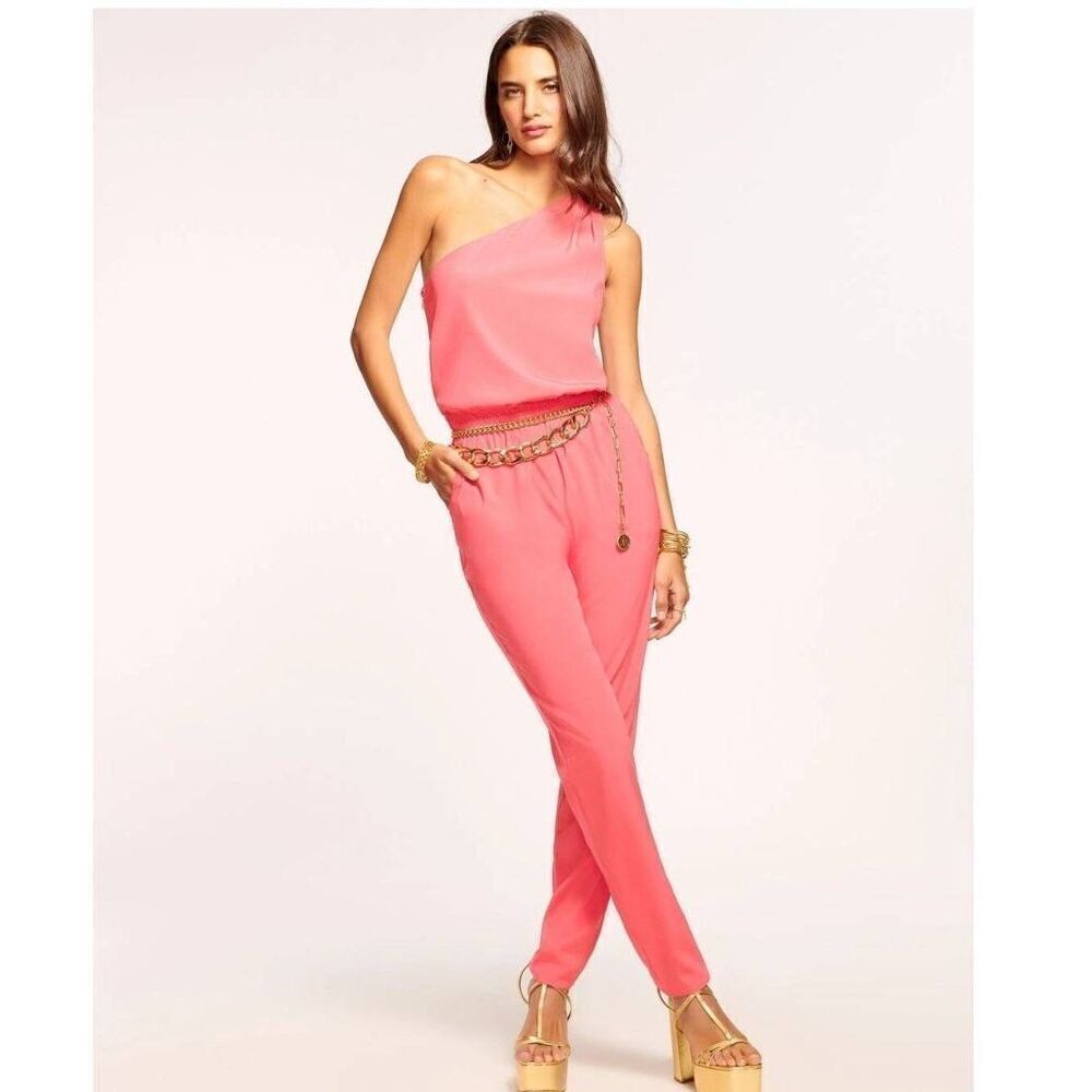 Ramy Brook Lulu One Shoulder Silk Jumpsuit‎ Size XXL